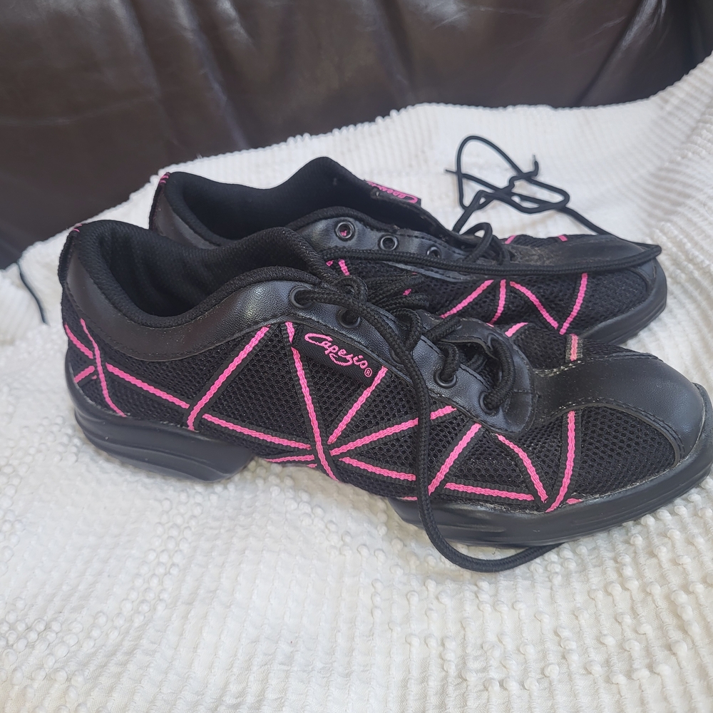 Capezio Black and Pink Athletic Dance Sneakers
